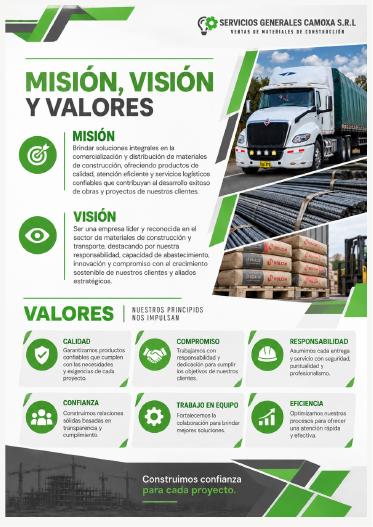 Misión, visión y valores de Camoxa